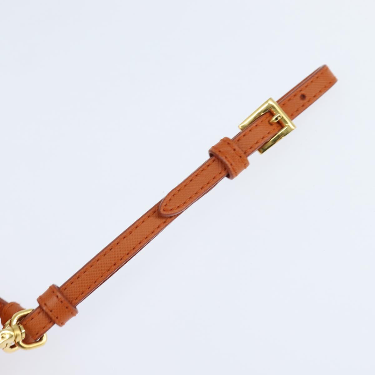 PRADA Shoulder Bag Nylon Orange Gold Auth 149289