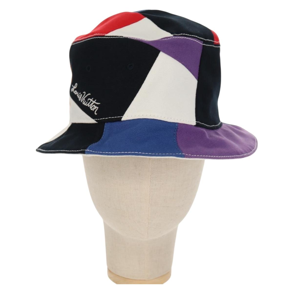 LOUIS VUITTON Bone Color Panel Hat Canvas Multicolor MP2736 LV Auth 149292M