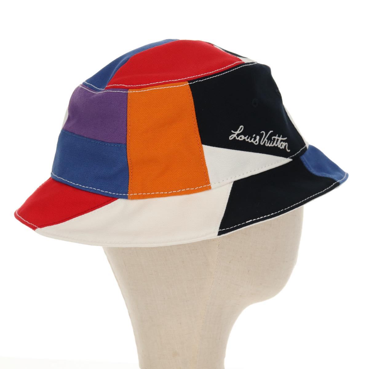 LOUIS VUITTON Bone Color Panel Hat Canvas Multicolor MP2736 LV Auth 149292M
