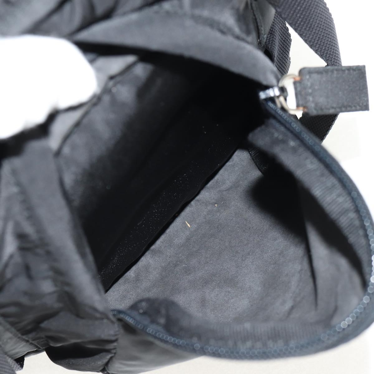 PRADA Backpack Nylon Black Silver Auth 149300V