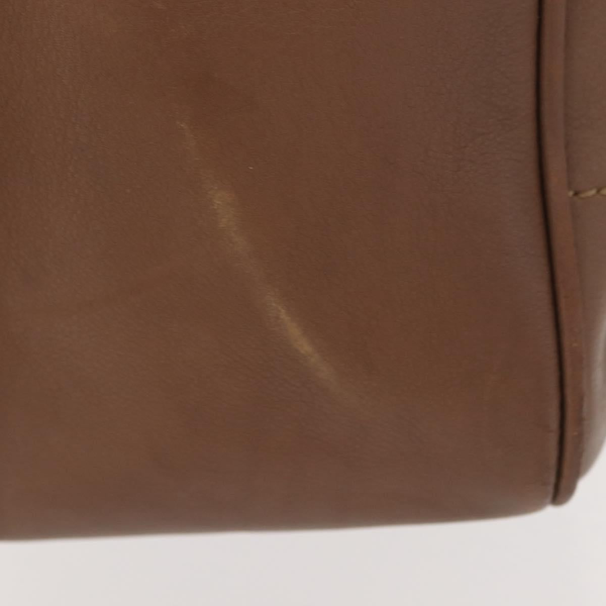 CHANEL Choco Bar Hand Bag Lamb Skin Brown Silver CC Auth 149307