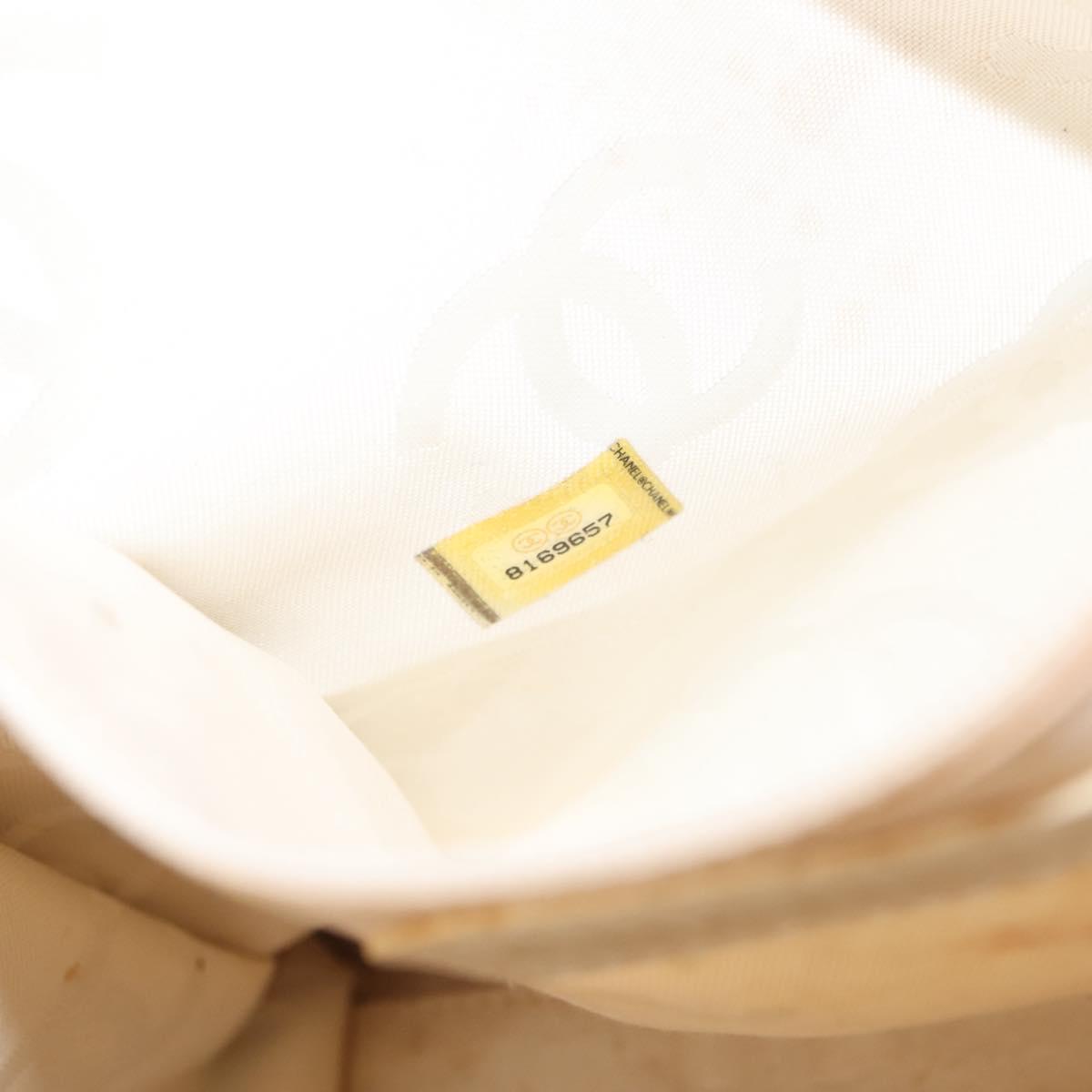 CHANEL Camelia Tote Bag Patent leather Beige Gold CC Auth 149325