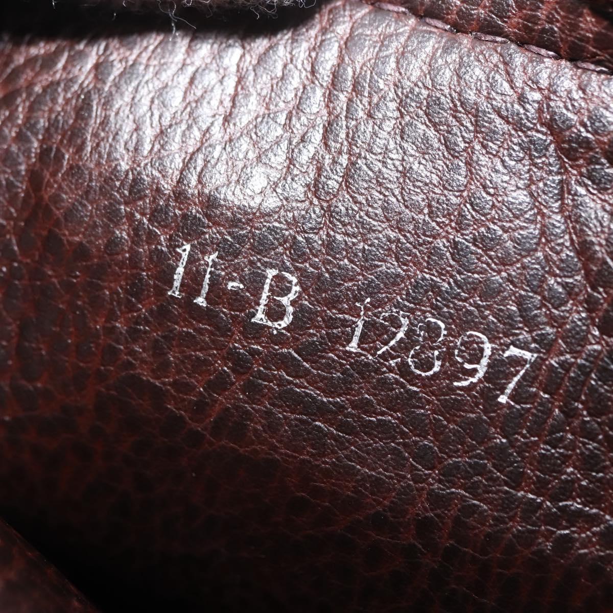 FENDI Hand Bag Leather Brown Gold Auth 149326