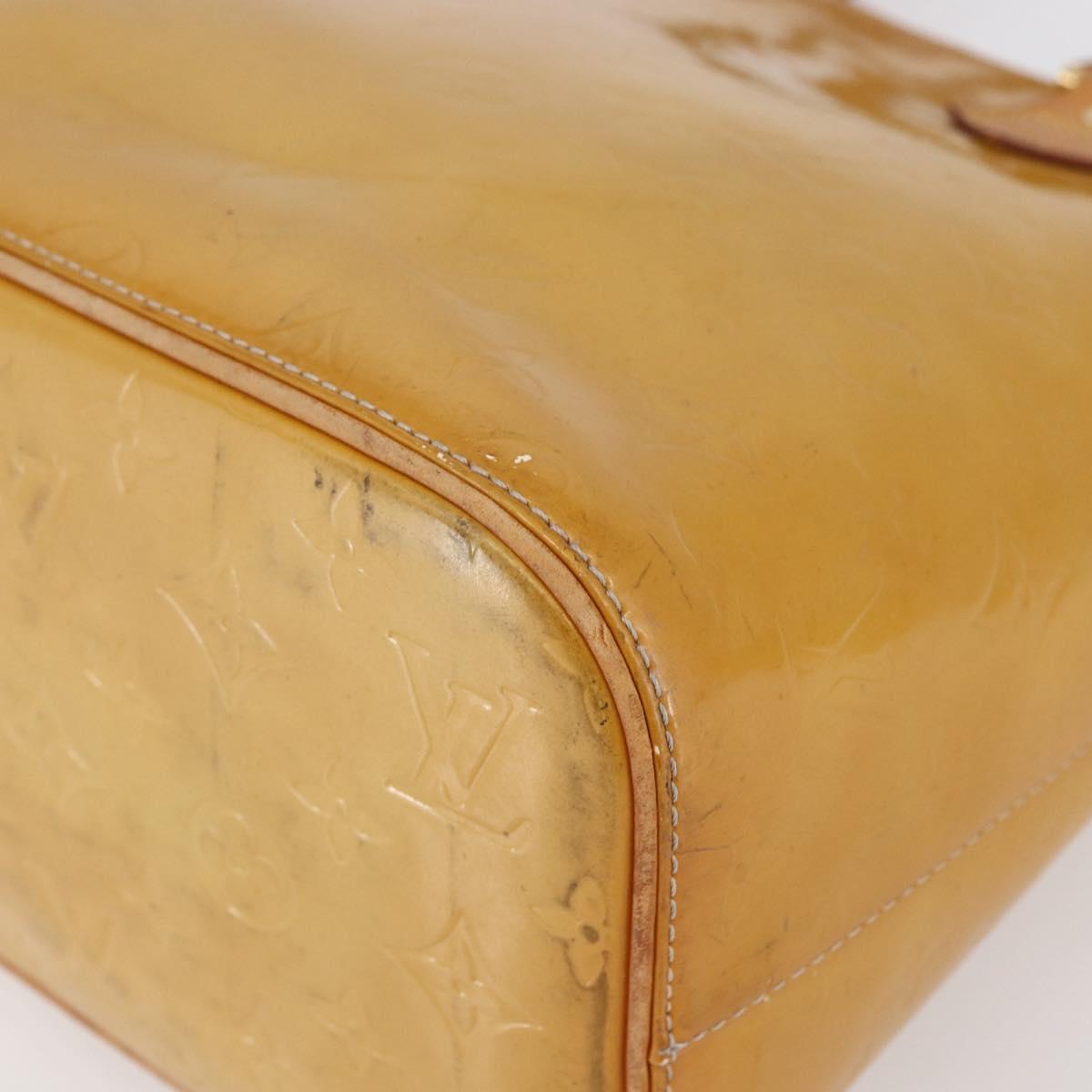 LOUIS VUITTON Monogram Vernis Houston Hand Bag Beige M91004 LV Auth 149327