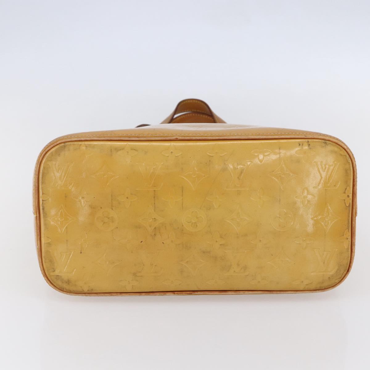 LOUIS VUITTON Monogram Vernis Houston Hand Bag Beige M91004 LV Auth 149327