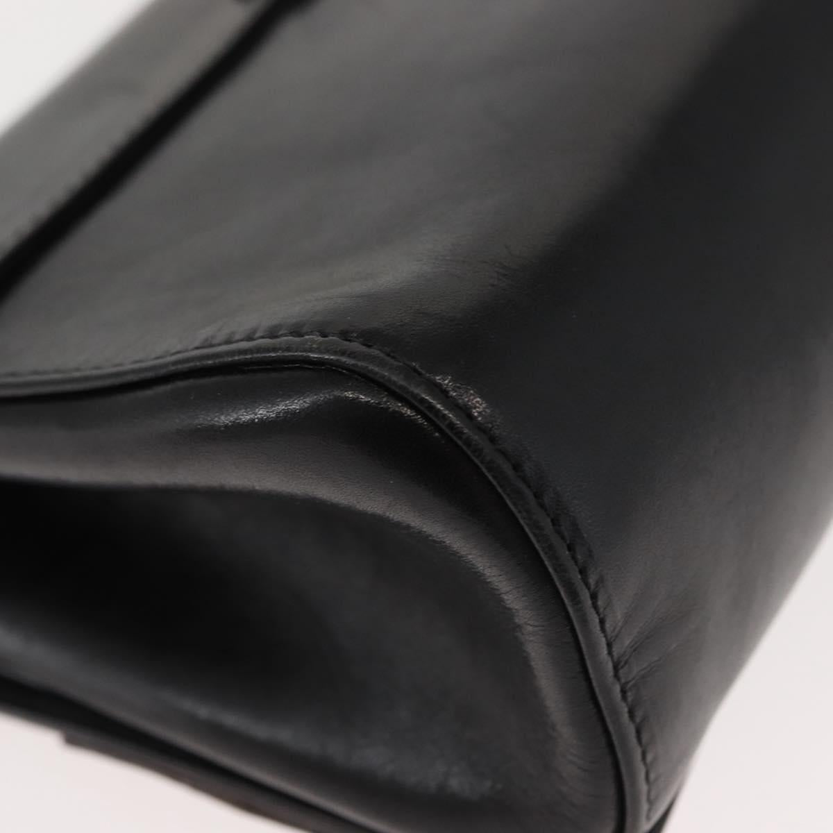 Chloe Chain Shoulder Bag Leather Black Gold Auth 149333