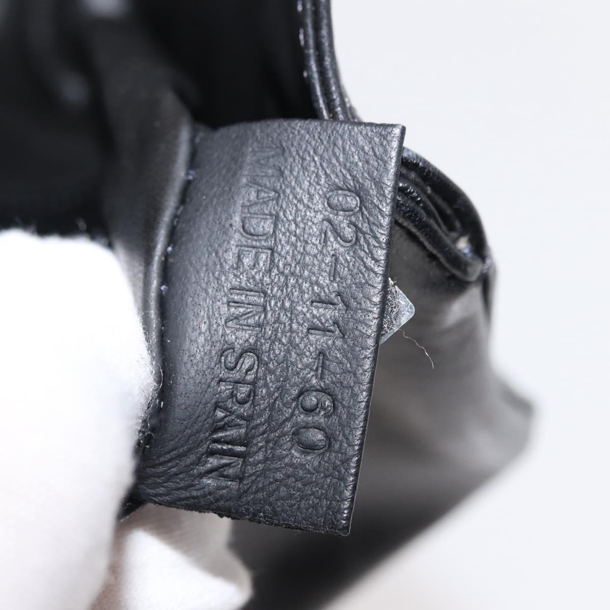 Chloe Chain Shoulder Bag Leather Black Gold Auth 149333