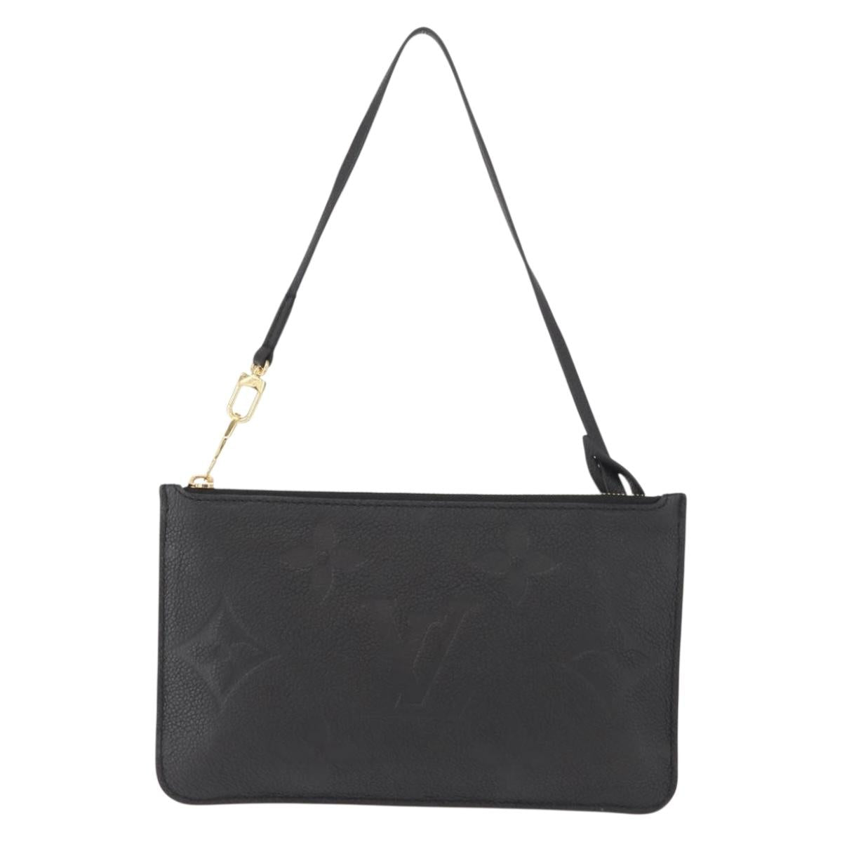 LOUIS VUITTON Monogram Empreinte Giant Neverfull MM Pouch Black LV Auth 149361