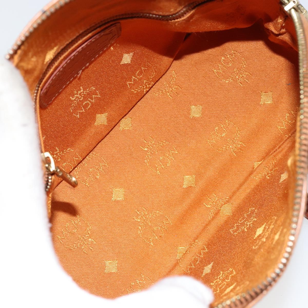 MCM Logogram Vicetos Hand Bag PVC Leather 2way Brown Gold Auth 149366