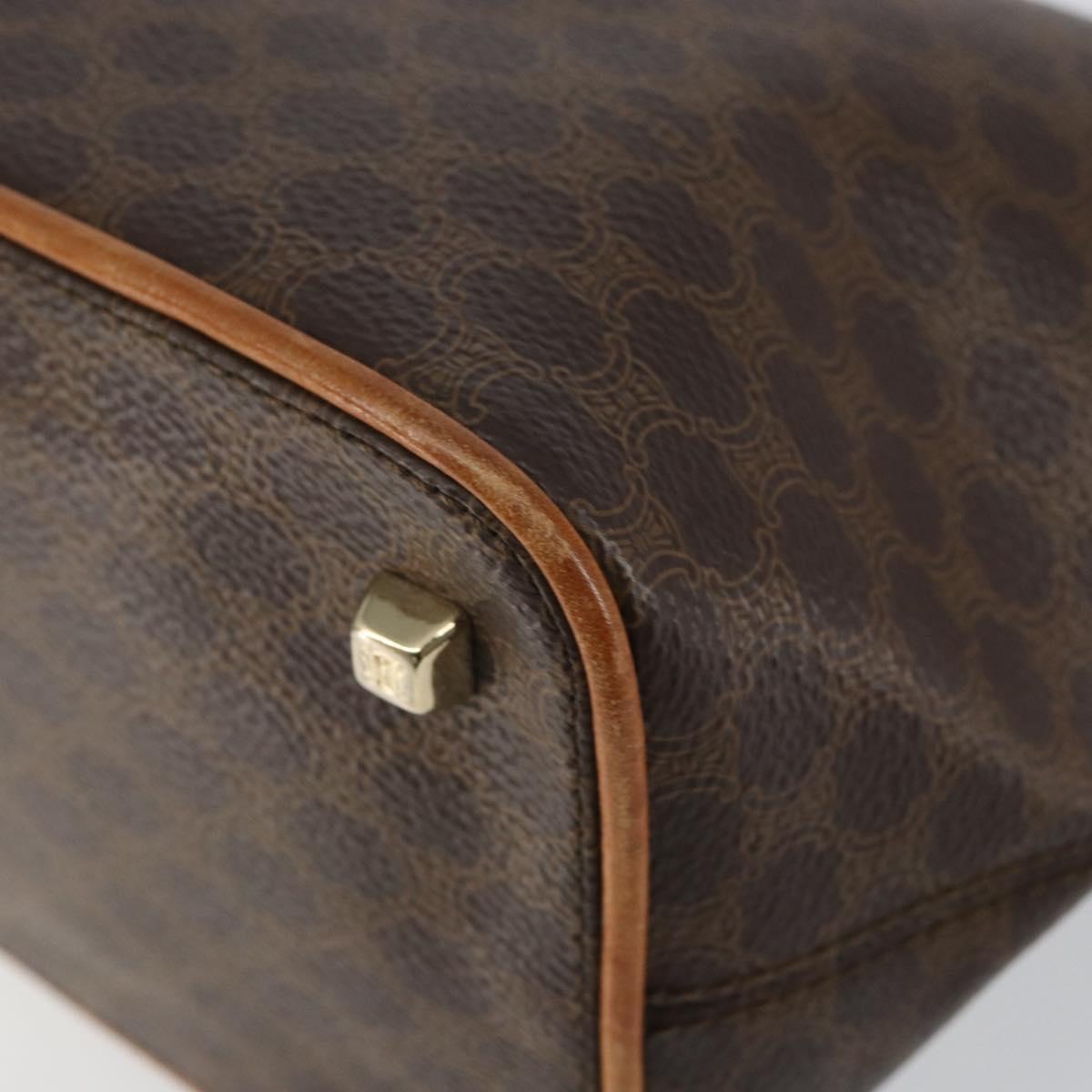 CELINE Macadam Canvas Shoulder Bag PVC Leather Brown Gold Auth 149367