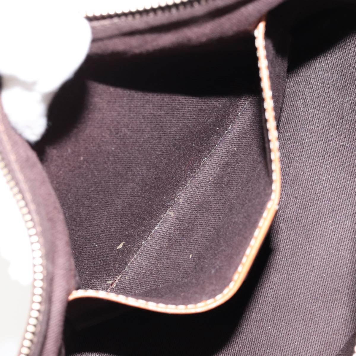 CELINE Macadam Canvas Shoulder Bag PVC Leather Brown Gold Auth 149367