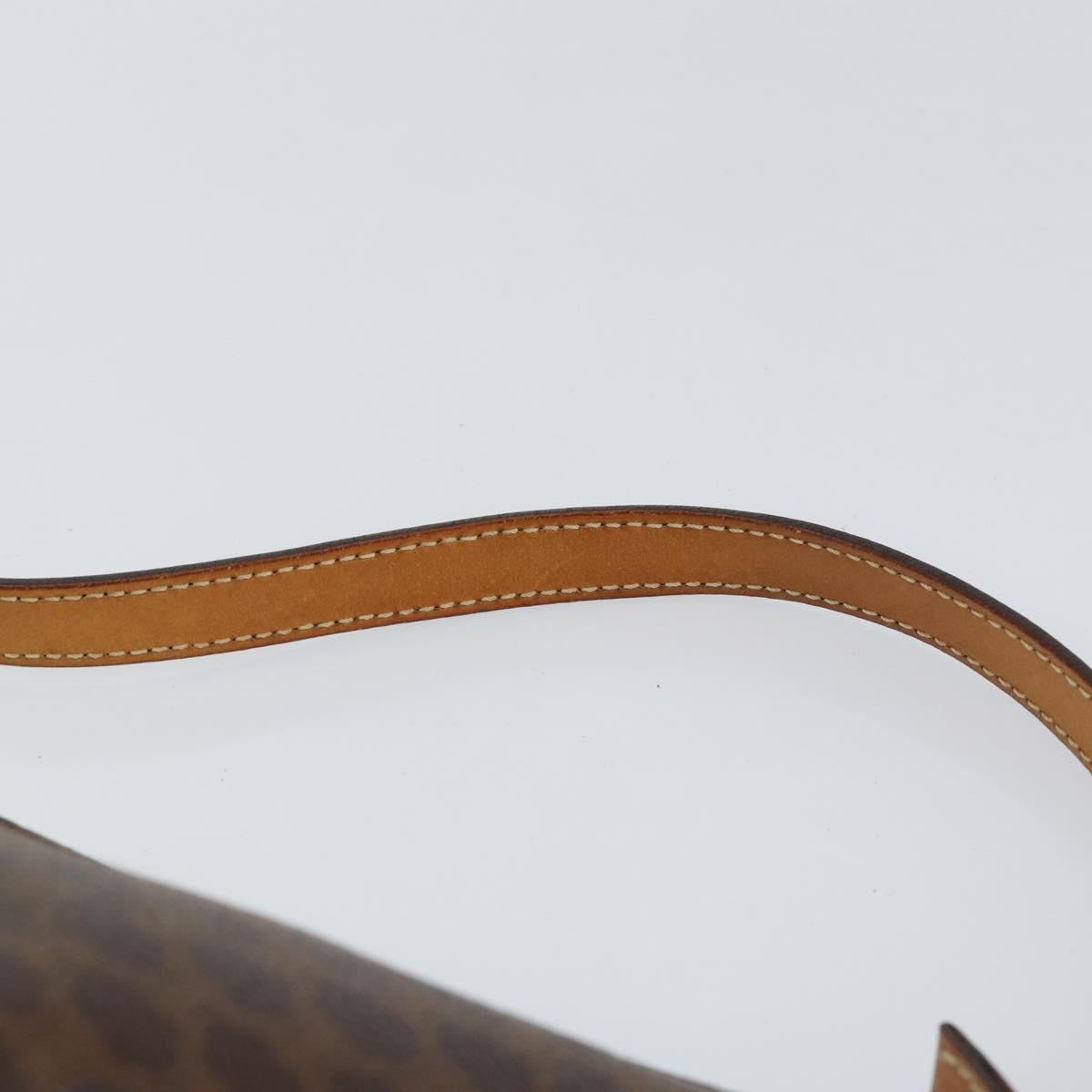 CELINE Macadam Canvas Shoulder Bag PVC Leather Brown Gold Auth 149367