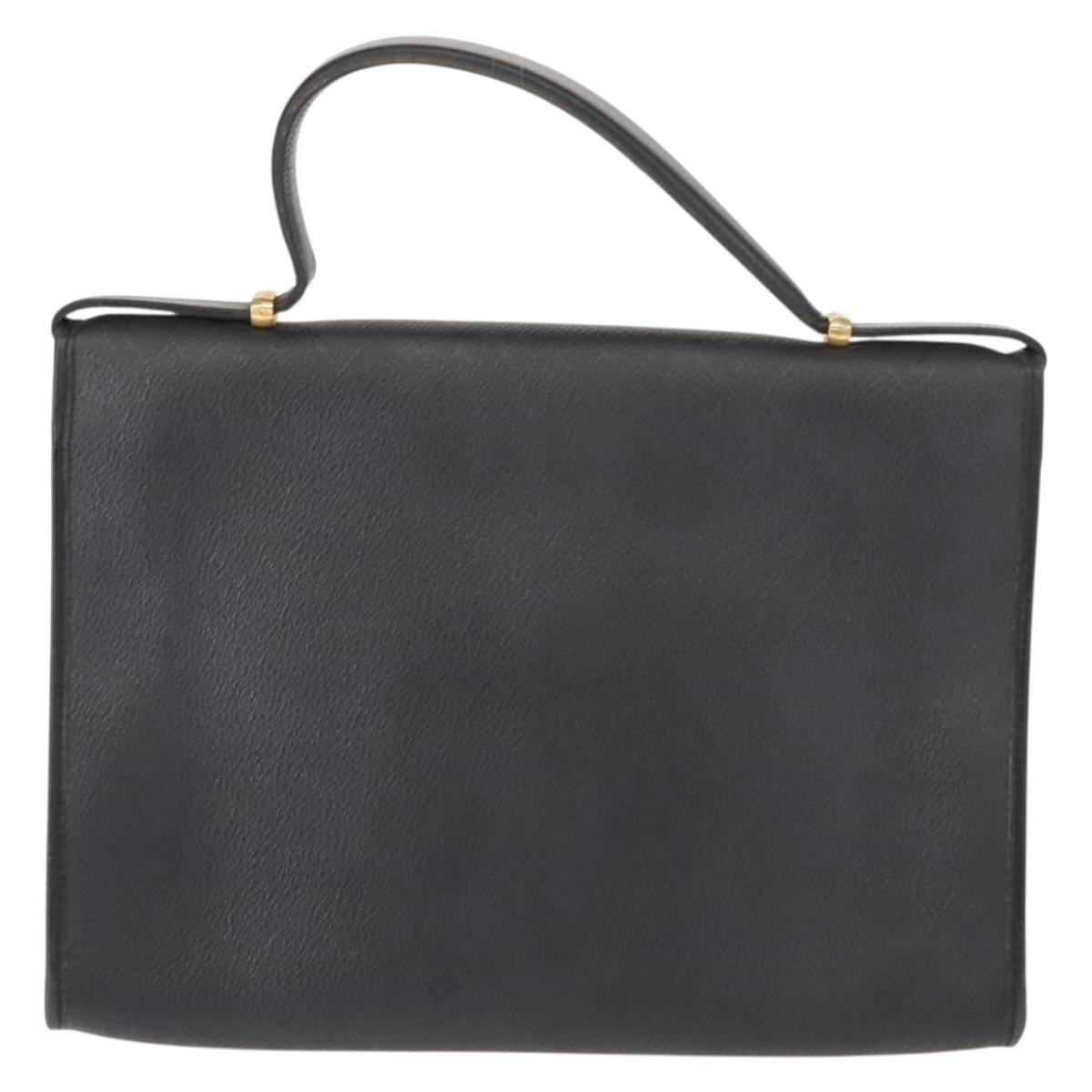 Christian Dior Honeycomb Canvas Hand Bag PVC 2way Black Gold Auth 149368