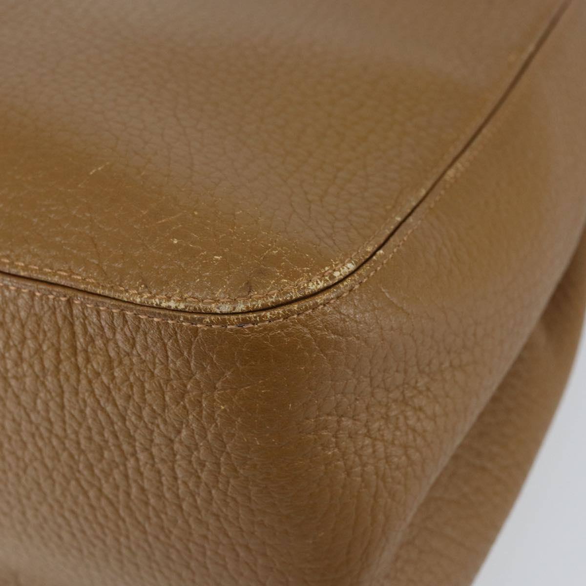 SAINT LAURENT Hand Bag Leather Brown Auth 149374