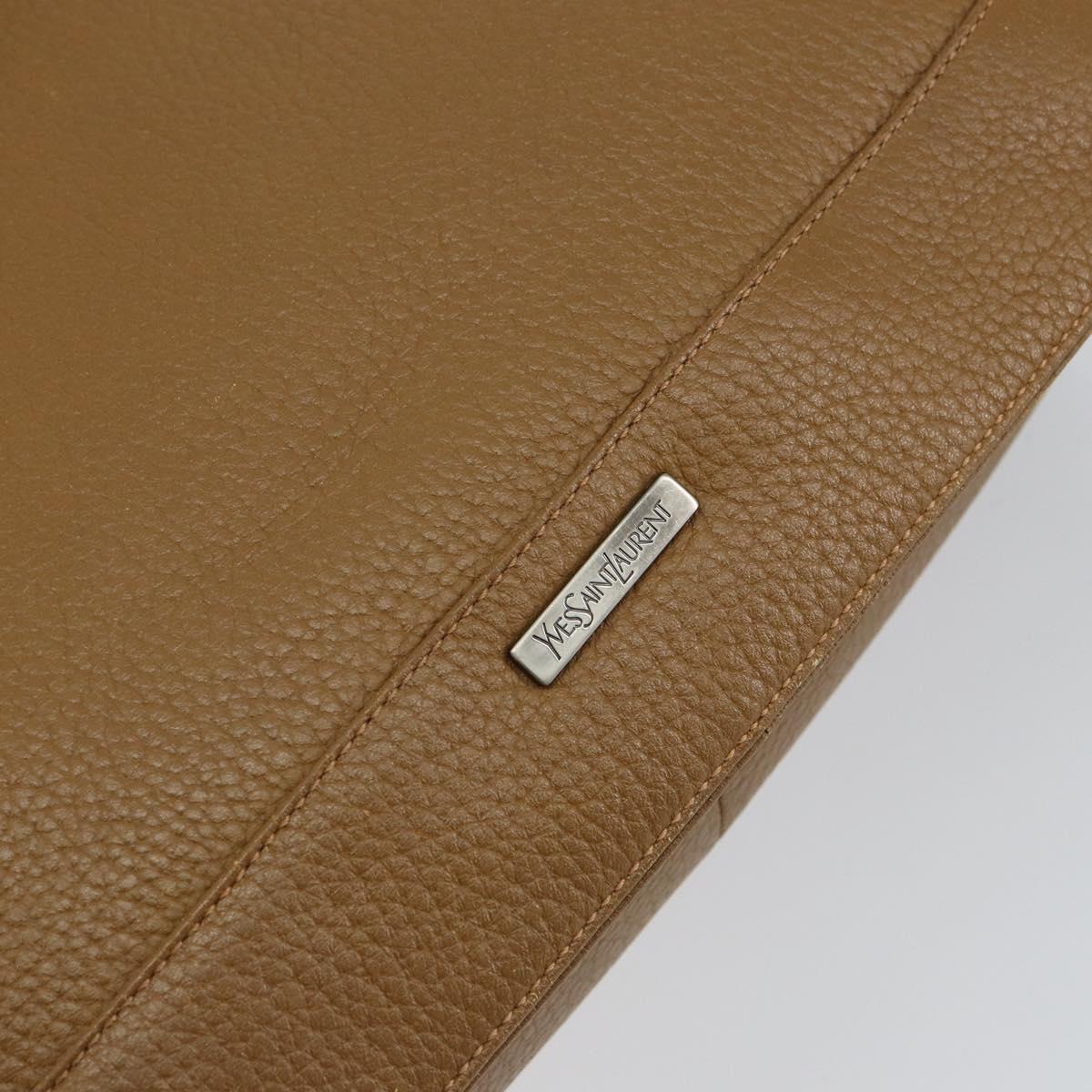 SAINT LAURENT Hand Bag Leather Brown Auth 149374