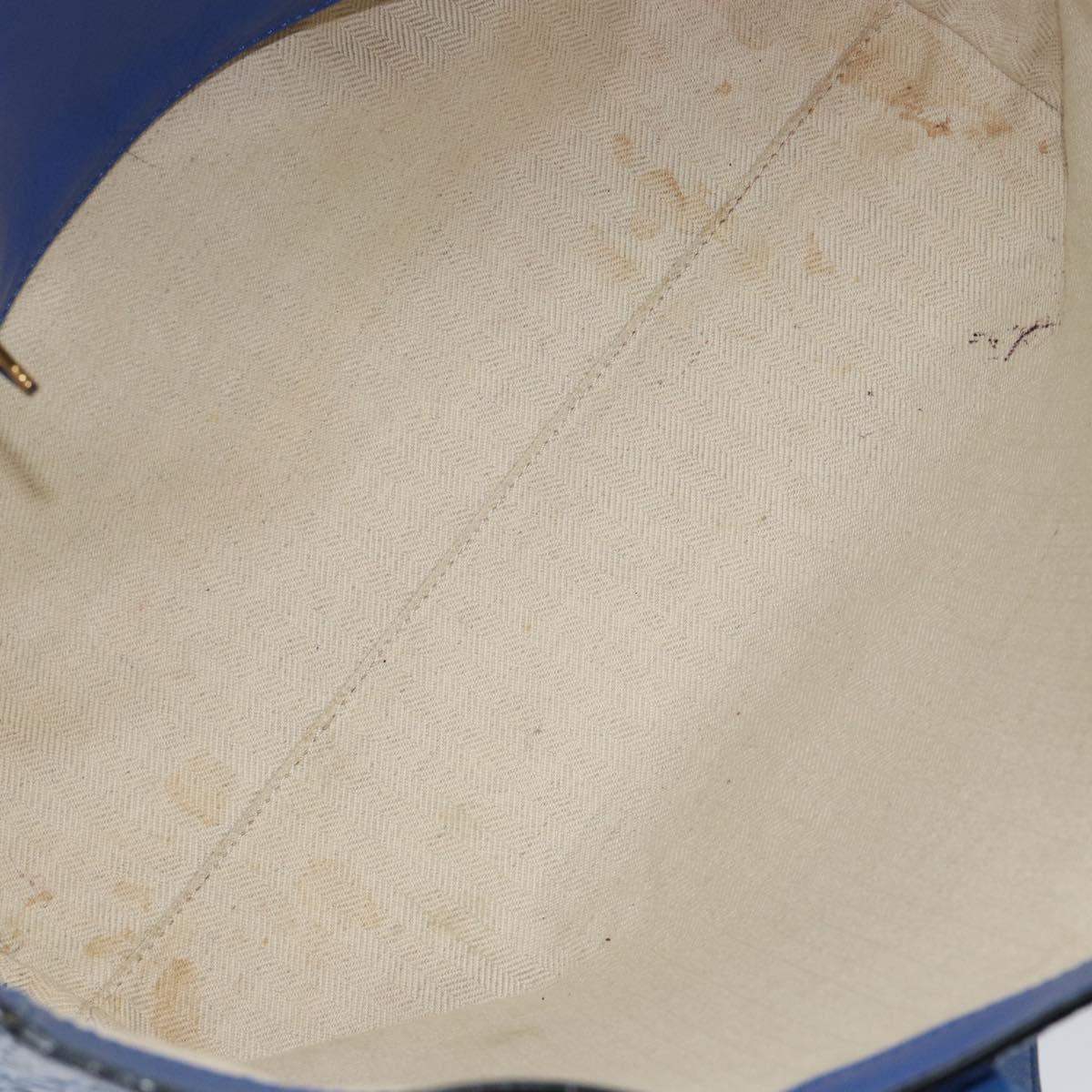 LOEWE Anagram Tote Bag Leather Blue Auth 149375