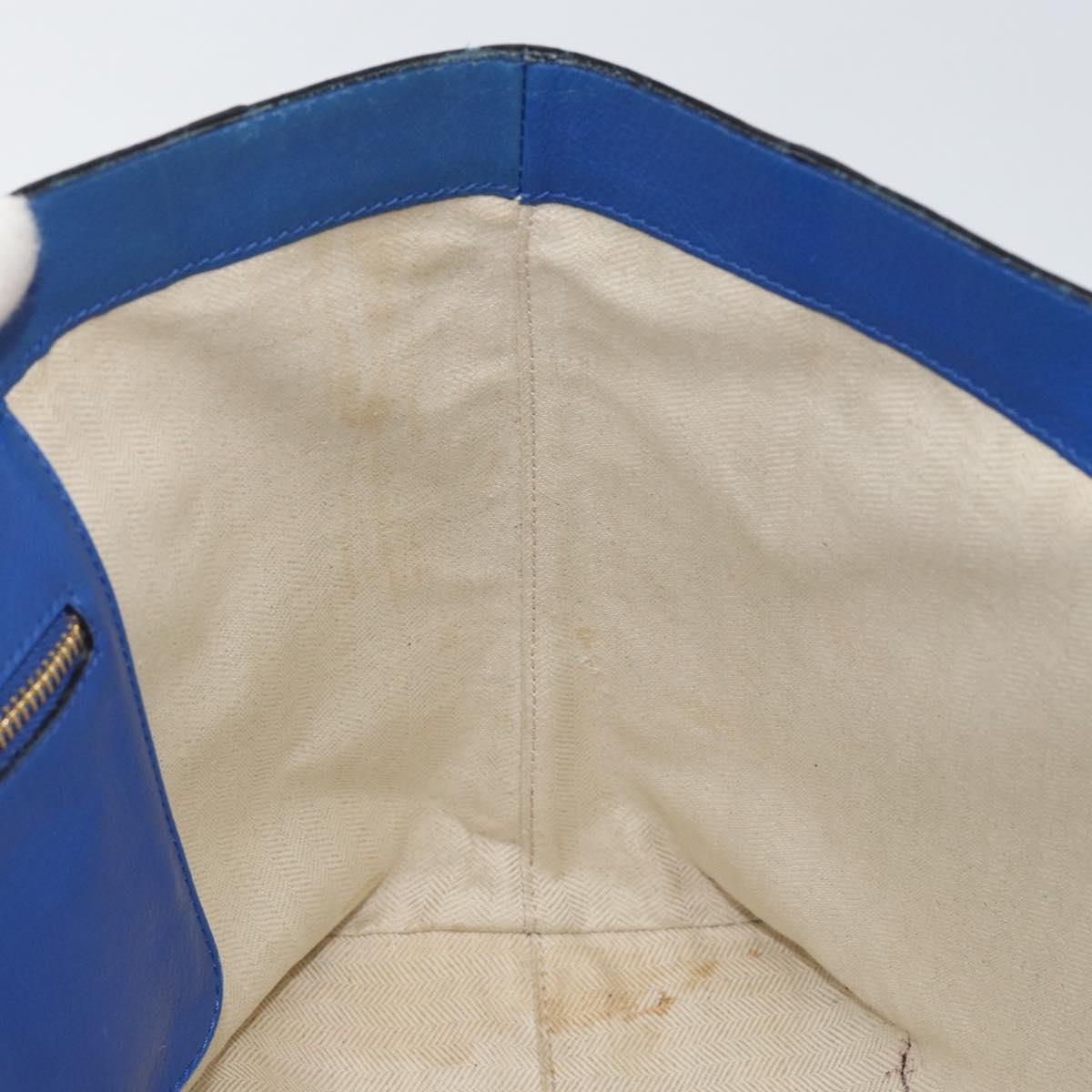 LOEWE Anagram Tote Bag Leather Blue Auth 149375