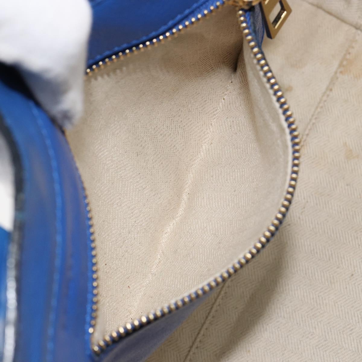 LOEWE Anagram Tote Bag Leather Blue Auth 149375