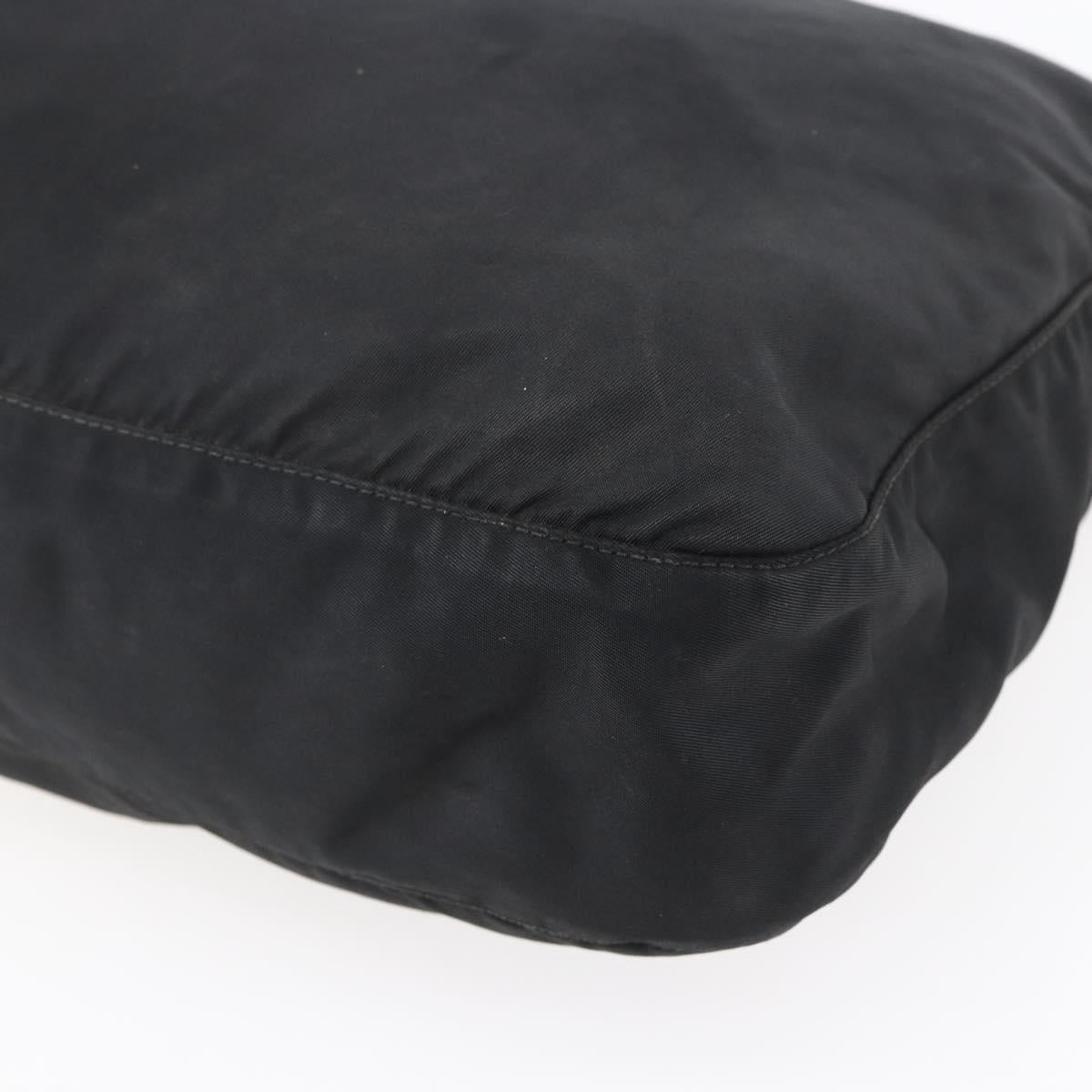 PRADA Shoulder Bag Nylon Black Silver Auth 149378