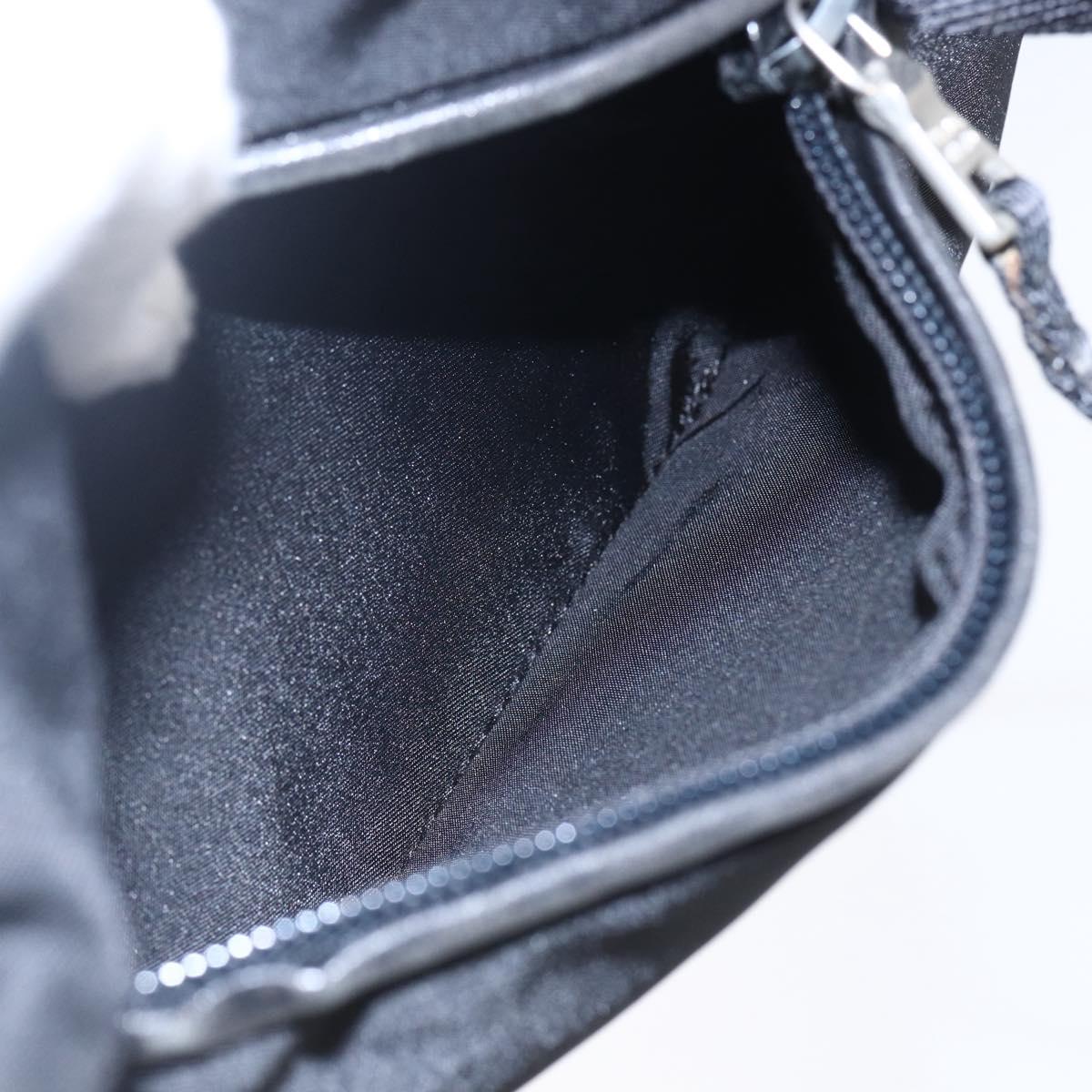 PRADA Shoulder Bag Nylon Black Silver Auth 149391