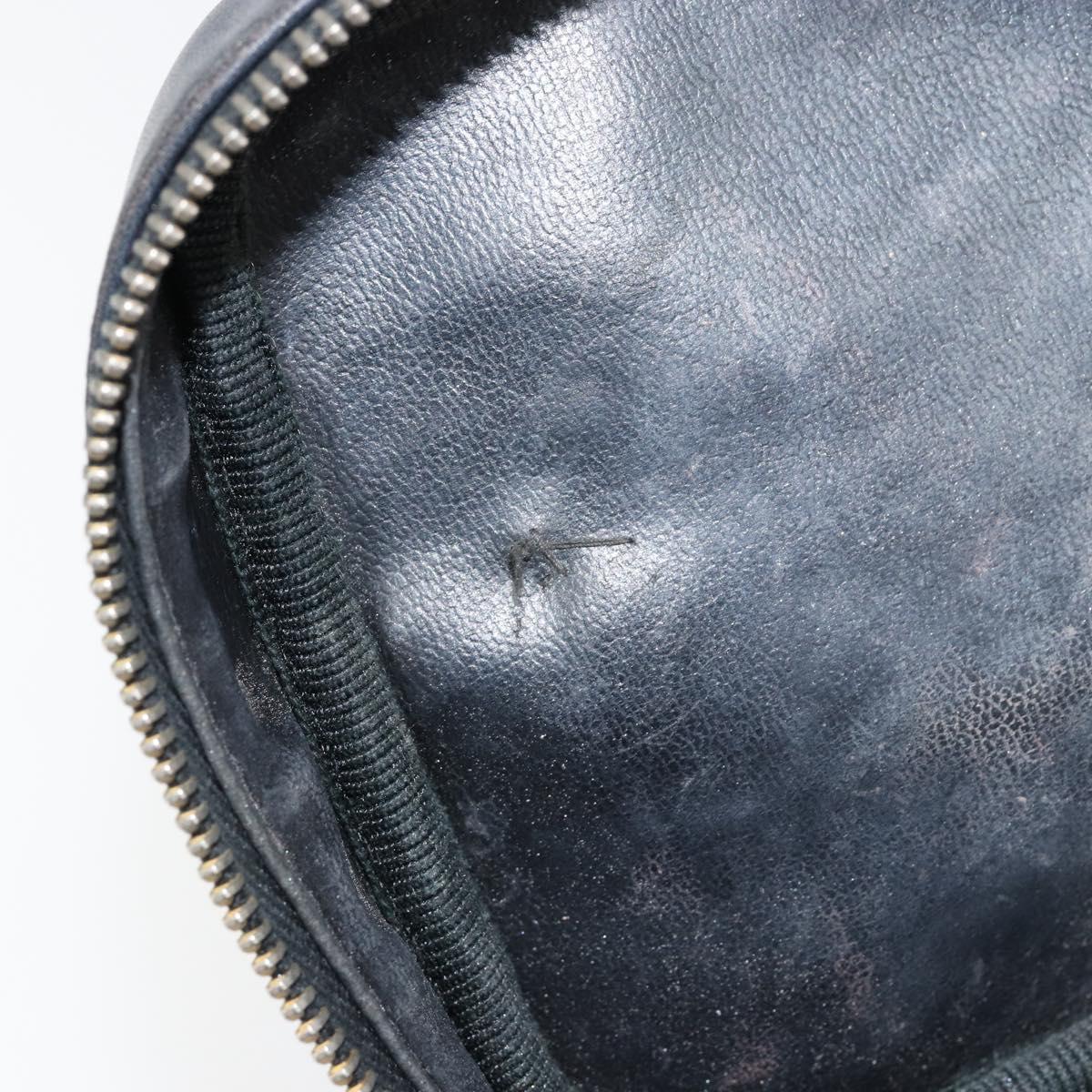 CHANEL Bicolore Vanity Bag Lamb Skin Black Gold CC Auth 149400