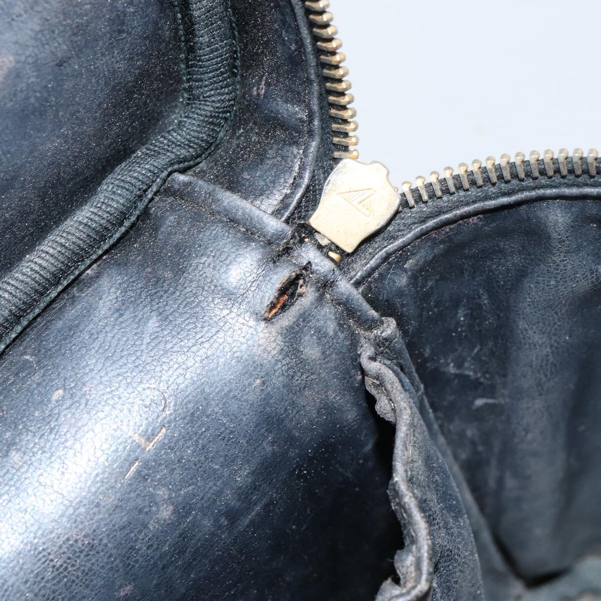 CHANEL Bicolore Vanity Bag Lamb Skin Black Gold CC Auth 149400