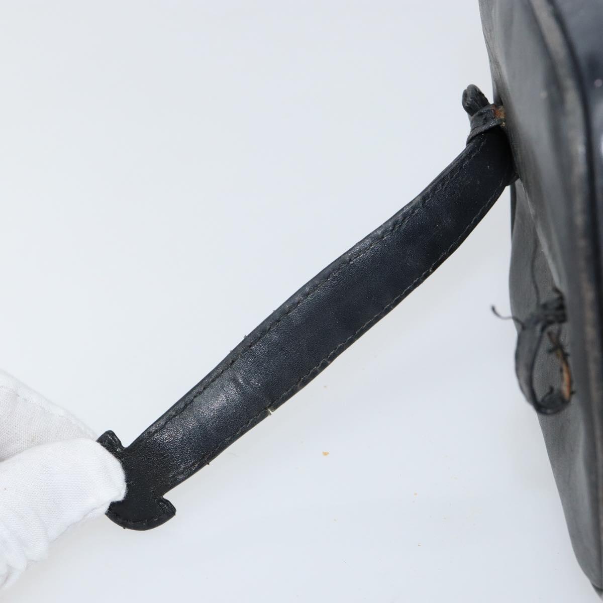 CHANEL Bicolore Vanity Bag Lamb Skin Black Gold CC Auth 149400