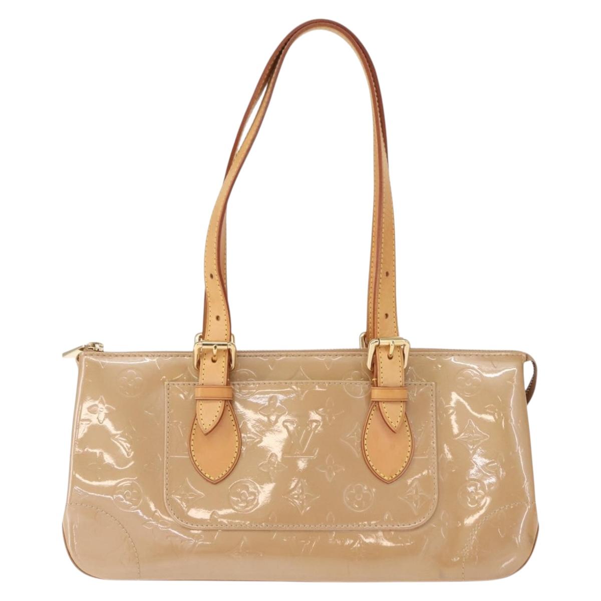 LOUIS VUITTON Monogram Vernis Rosewood Avenue Hand Bag Beige M93509 Auth 149405