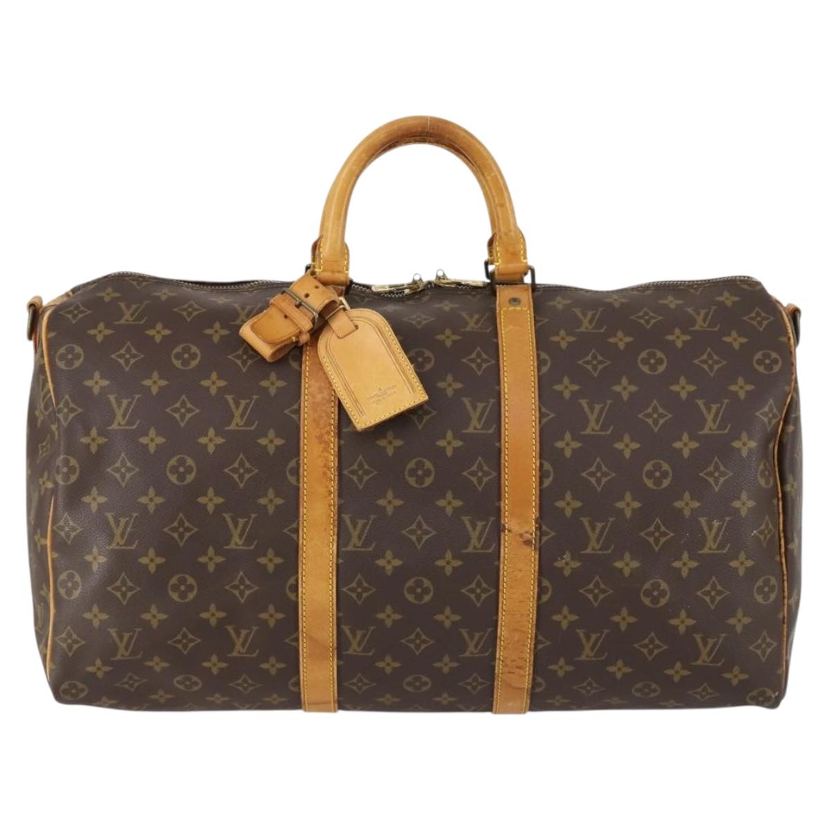 LOUIS VUITTON Monogram Keepall Bandouliere 50 Boston Bag M41416 LV Auth 149406
