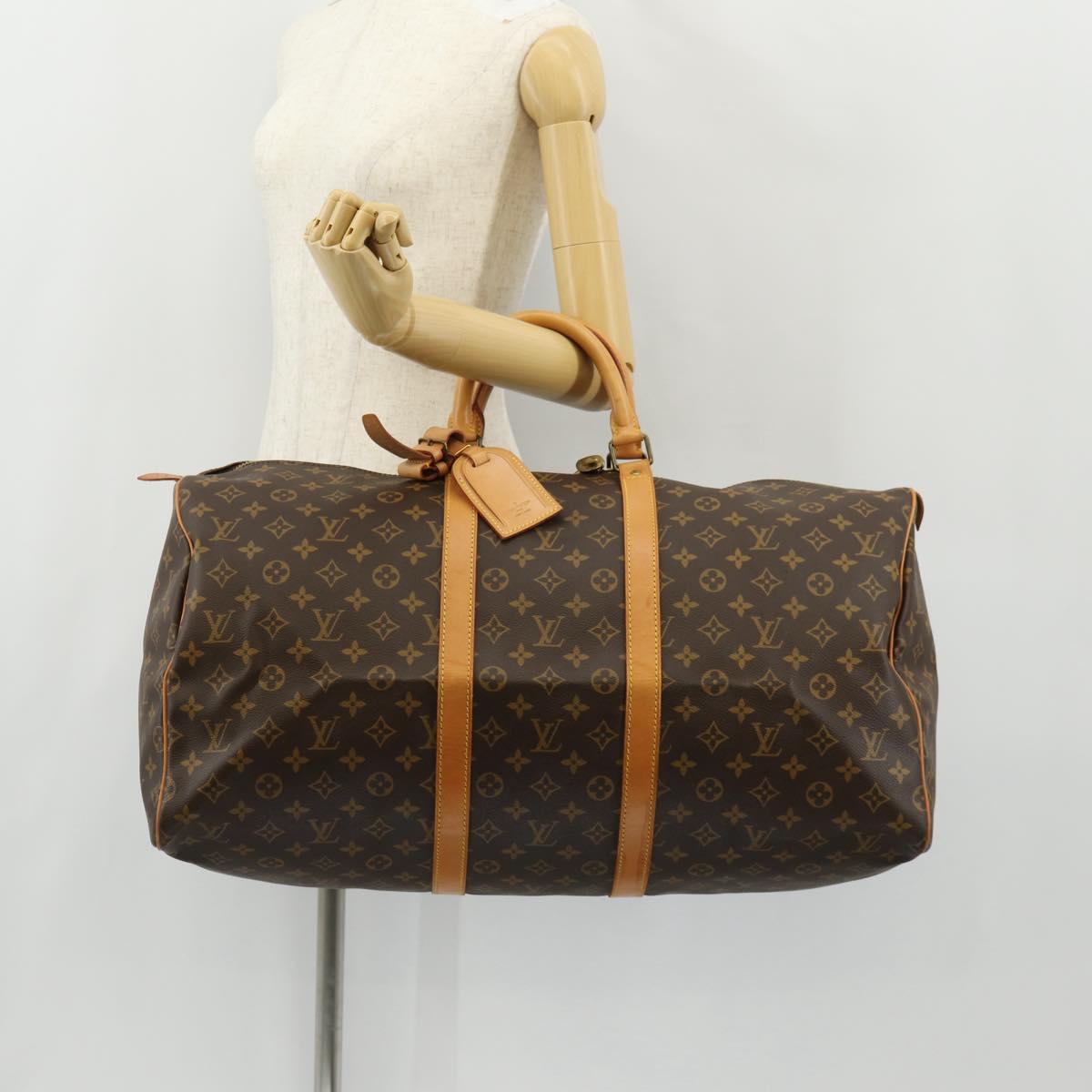 LOUIS VUITTON Monogram Keepall 55 Boston Bag M41424 LV Auth 149408AV