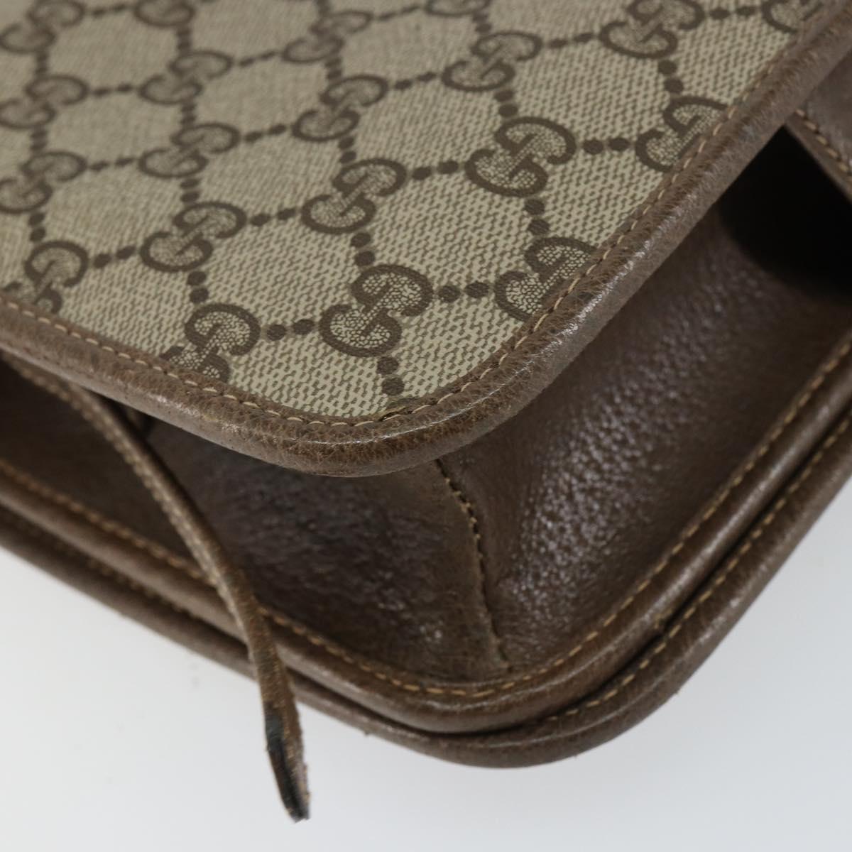 GUCCI GG Supreme Shoulder Bag PVC Beige Gold 93 02 023 Auth 149411