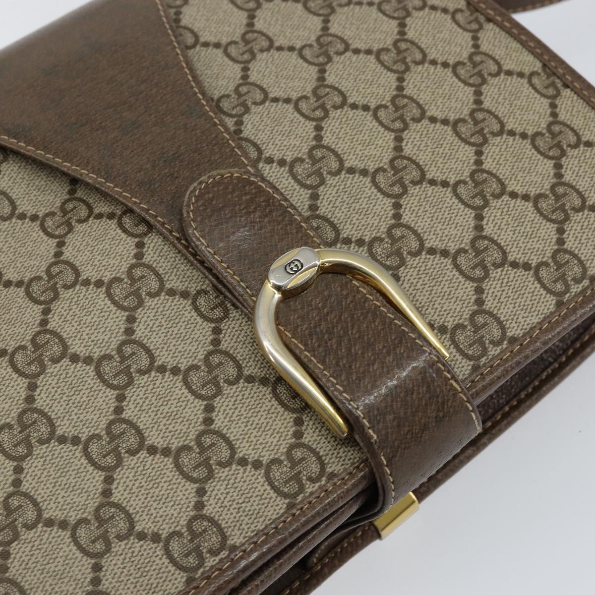 GUCCI GG Supreme Shoulder Bag PVC Beige Gold 93 02 023 Auth 149411