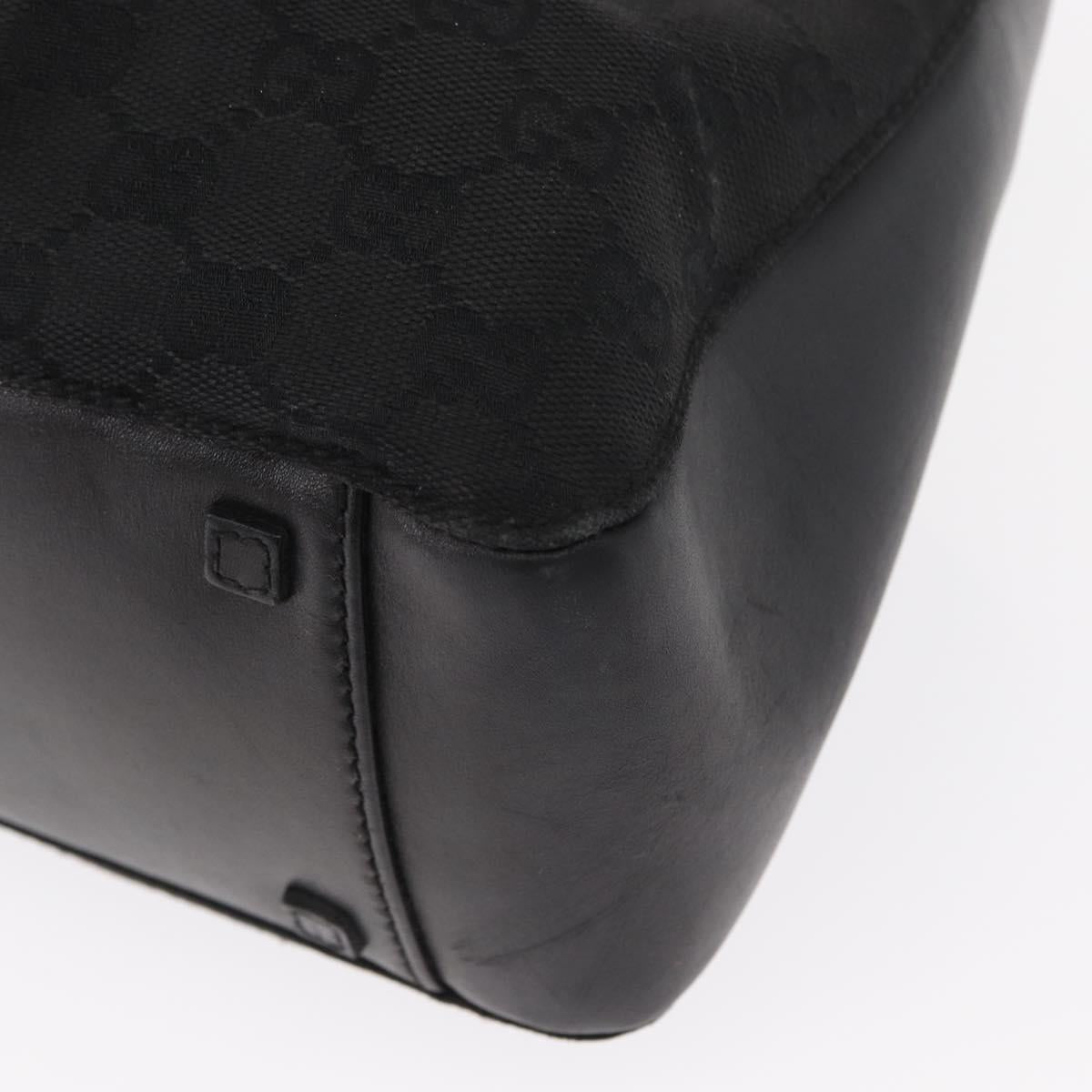 GUCCI GG Canvas Hand Bag Black Silver 94898 Auth 149421