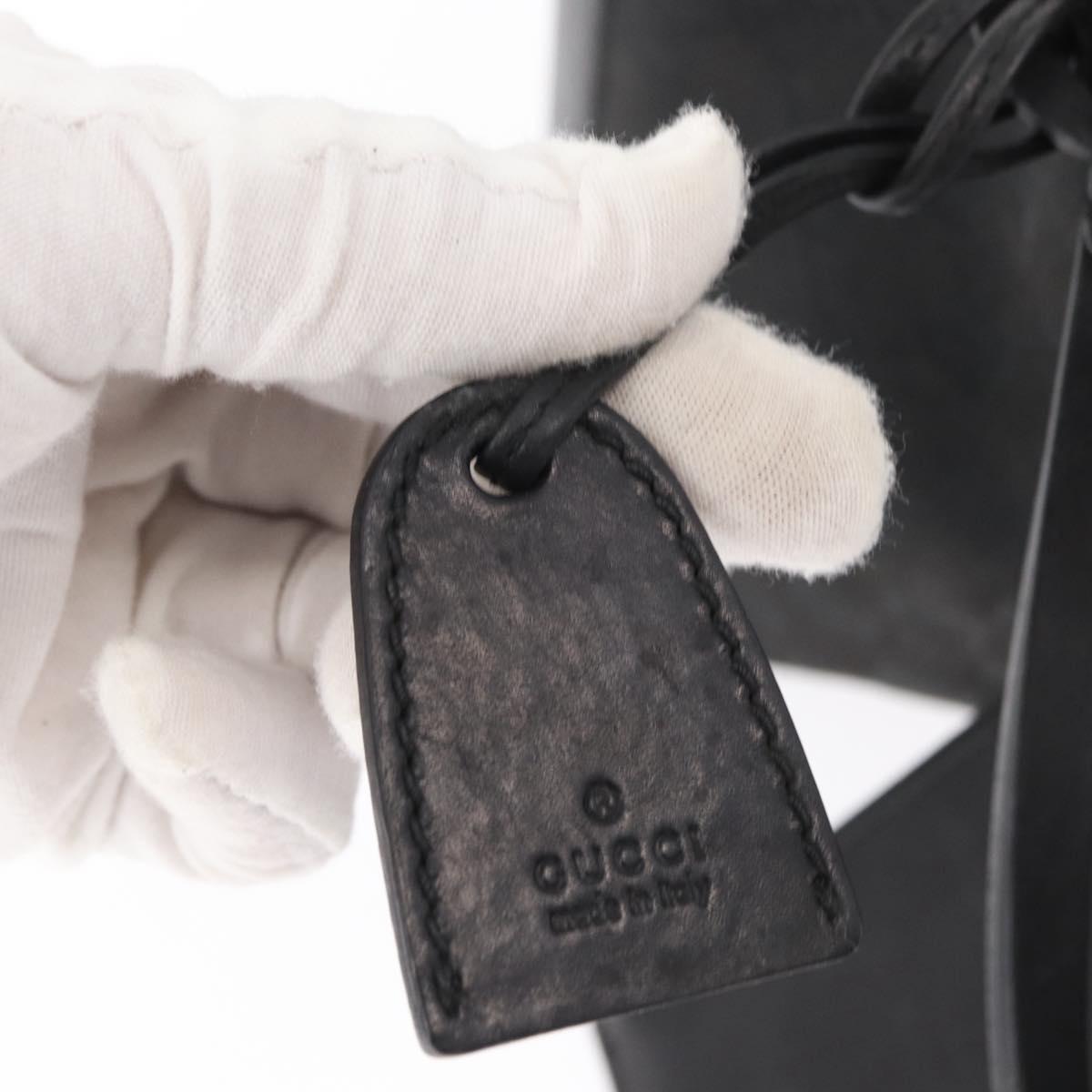 GUCCI GG Canvas Hand Bag Black Silver 94898 Auth 149421