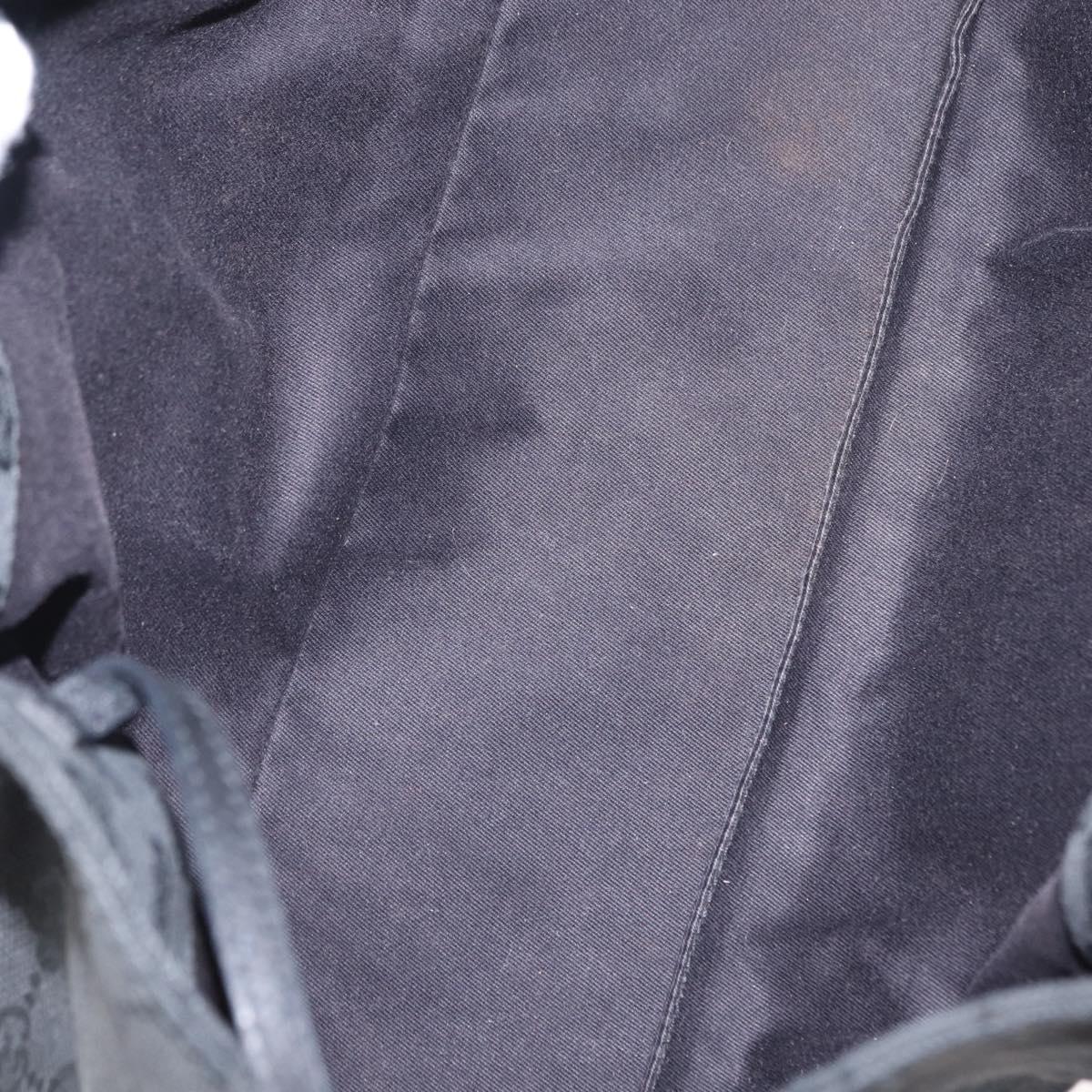 GUCCI GG Canvas Hand Bag Black Silver 94898 Auth 149421