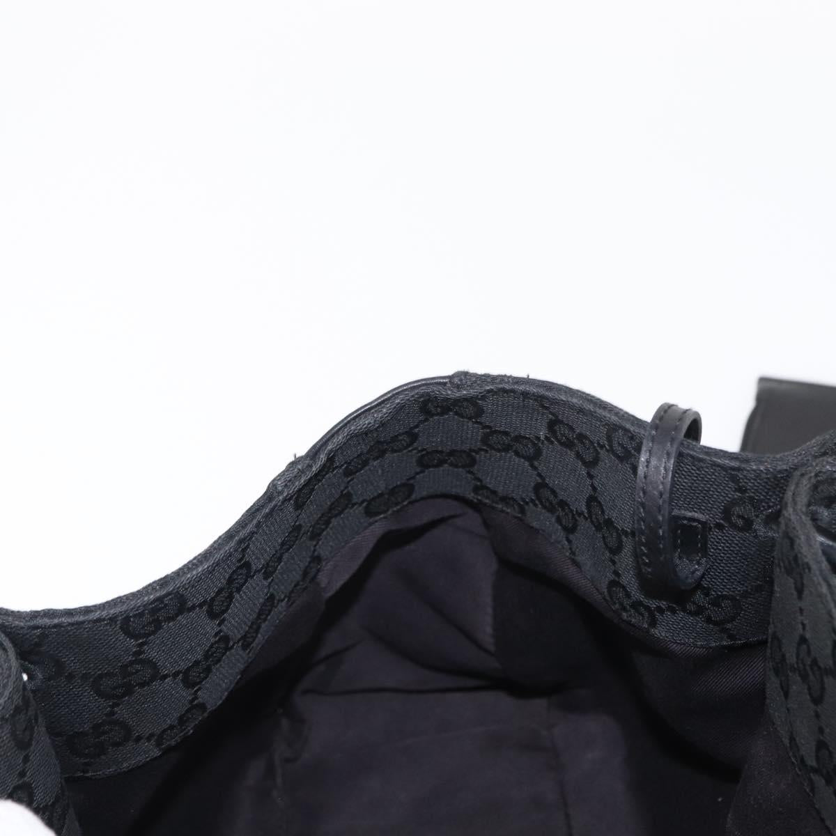 GUCCI GG Canvas Hand Bag Black Silver 94898 Auth 149421