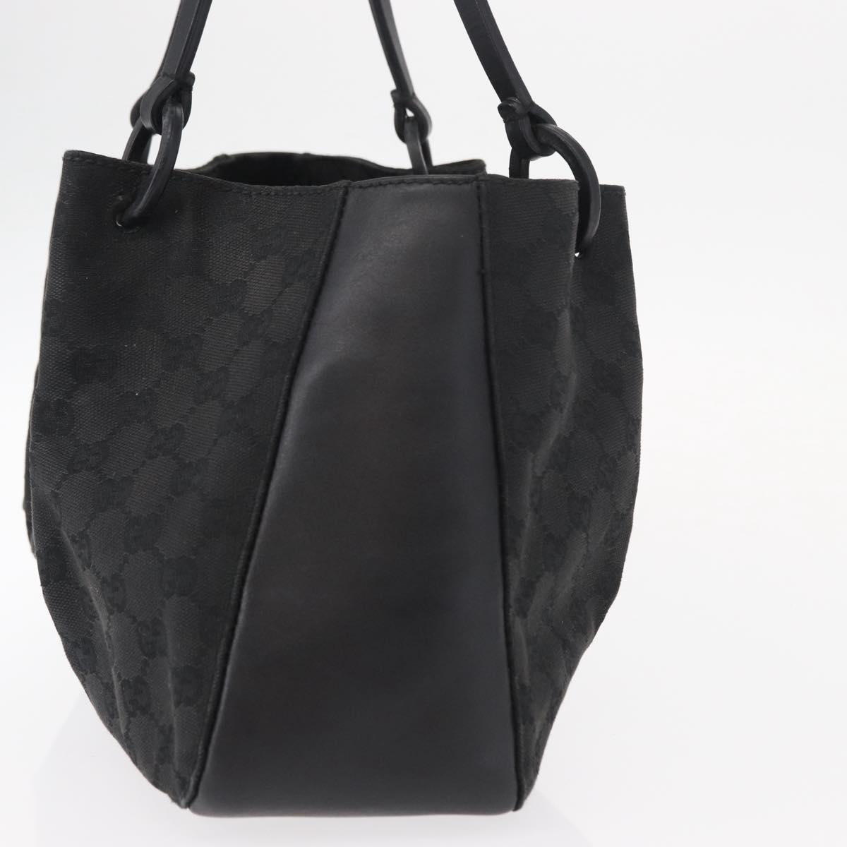 GUCCI GG Canvas Hand Bag Black Silver 94898 Auth 149421