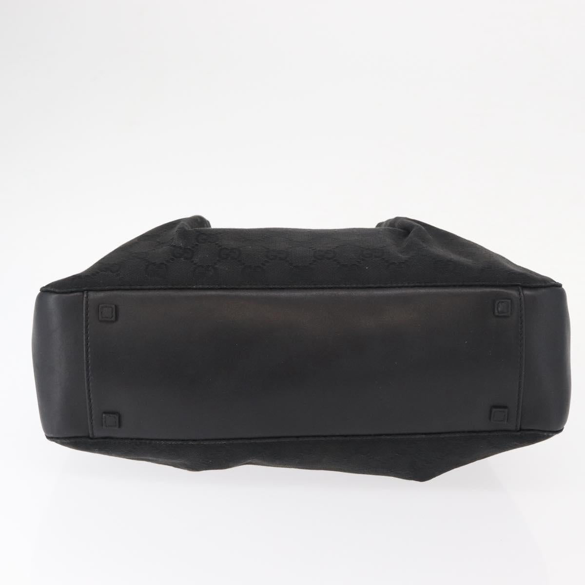 GUCCI GG Canvas Hand Bag Black Silver 94898 Auth 149421