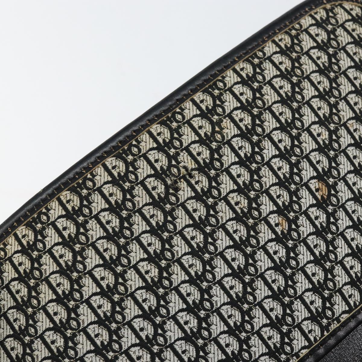 Christian Dior Trotter Canvas Chain Shoulder Bag Black Gold Auth 149437