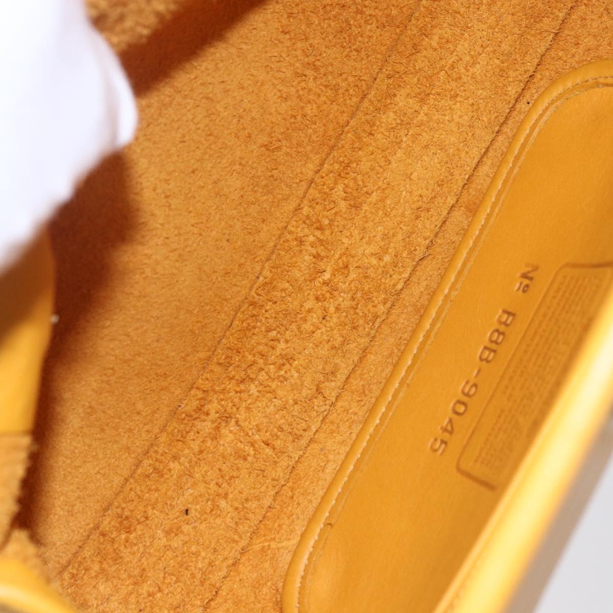 Coach Hand Bag Leather Gold Yellow Auth 149443