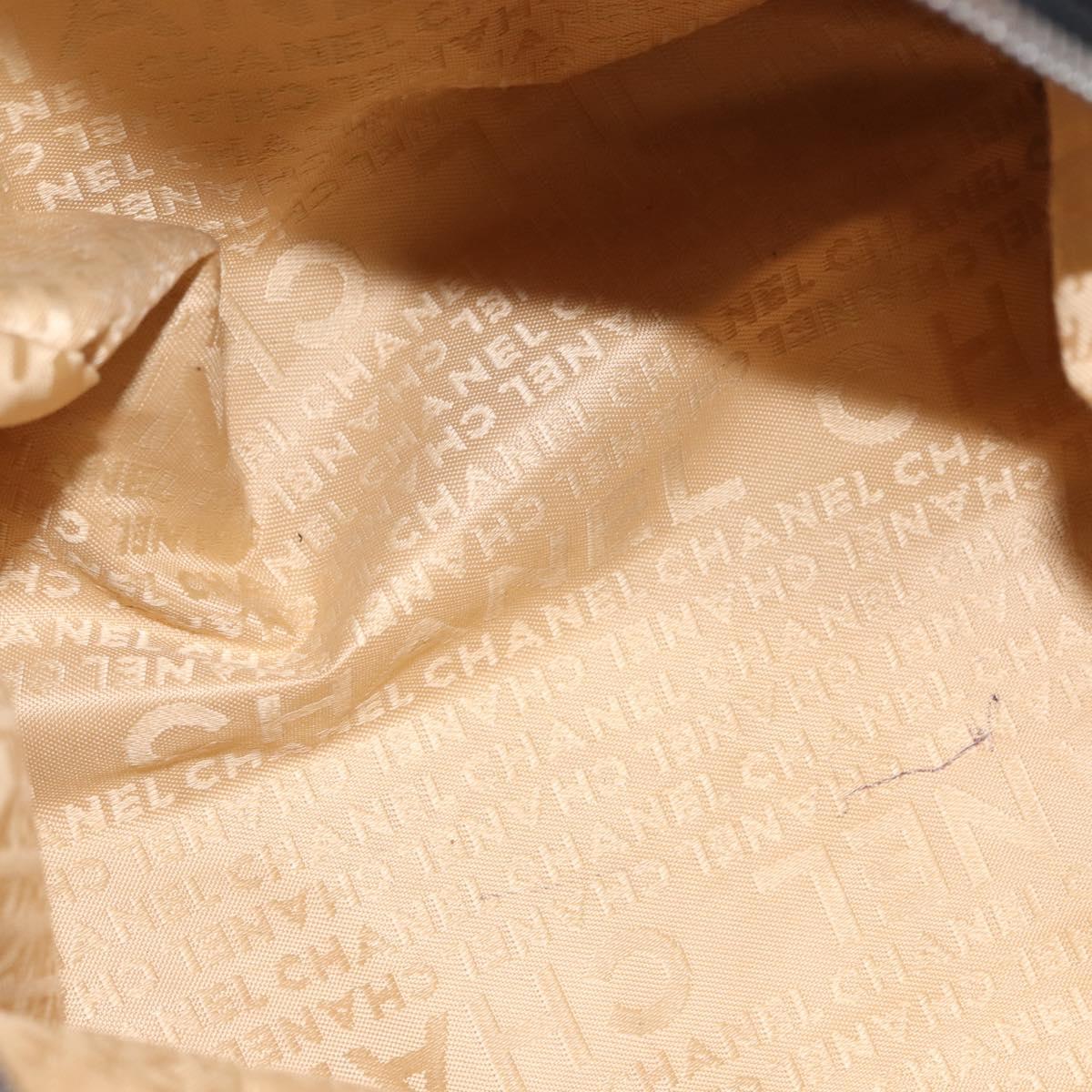 CHANEL COCO Mark Hand Bag Leather Black Silver CC Auth 149457