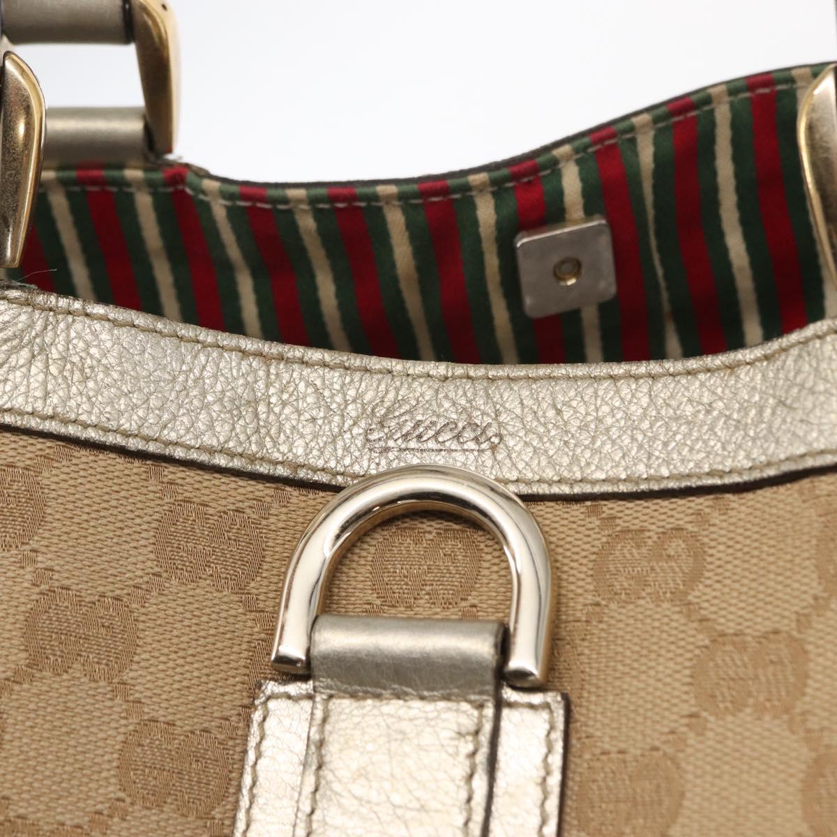 GUCCI GG Canvas Abbey Tote Bag Beige Gold 141472 Auth 149458