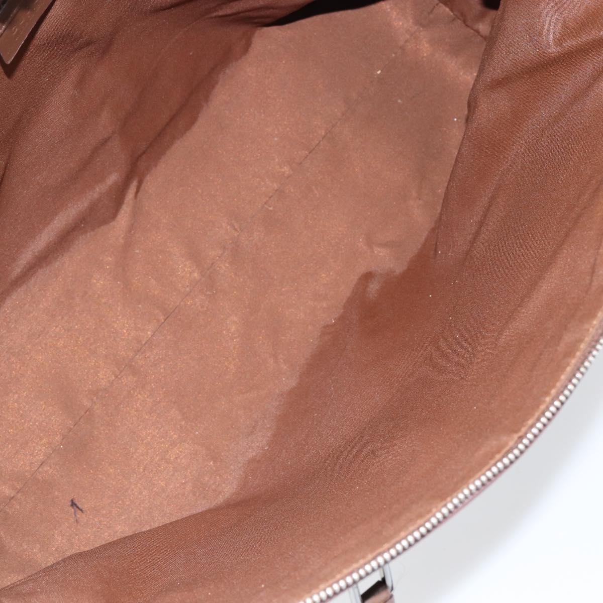 GUCCI GG Canvas Hand Bag Leather Brown Gold Auth 149459