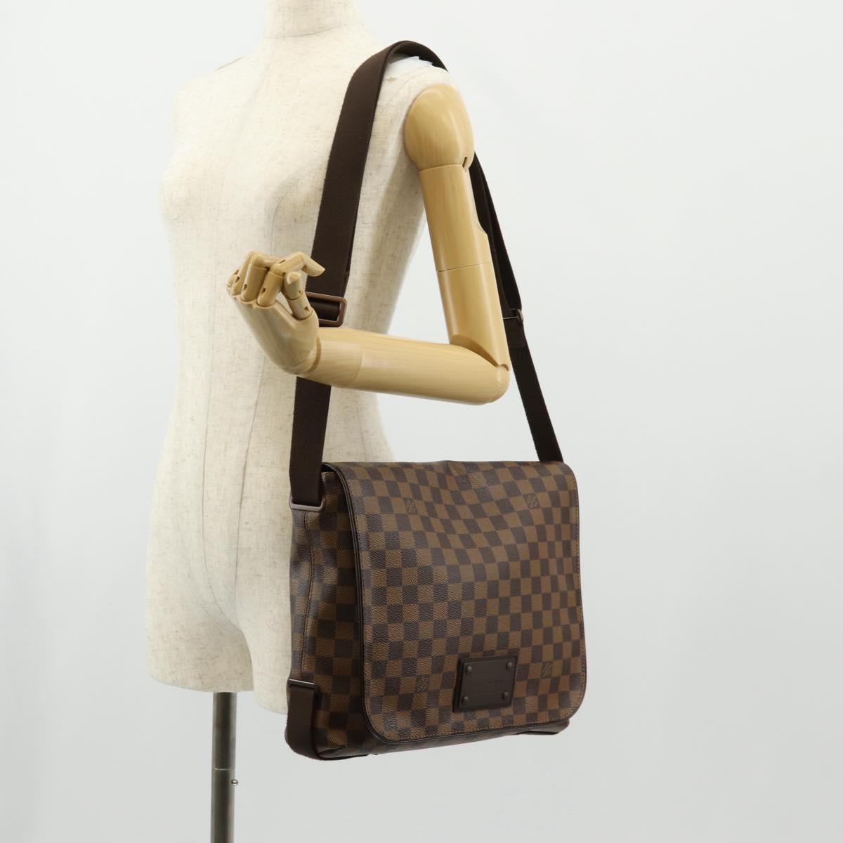 LOUIS VUITTON Damier Ebene Brooklyn MM Shoulder Bag N51211 LV Auth 149463V