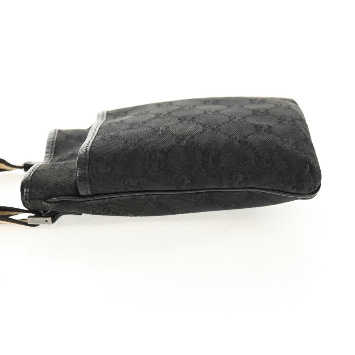 GUCCI GG Canvas Shoulder Bag Black 141863 Auth 149465V