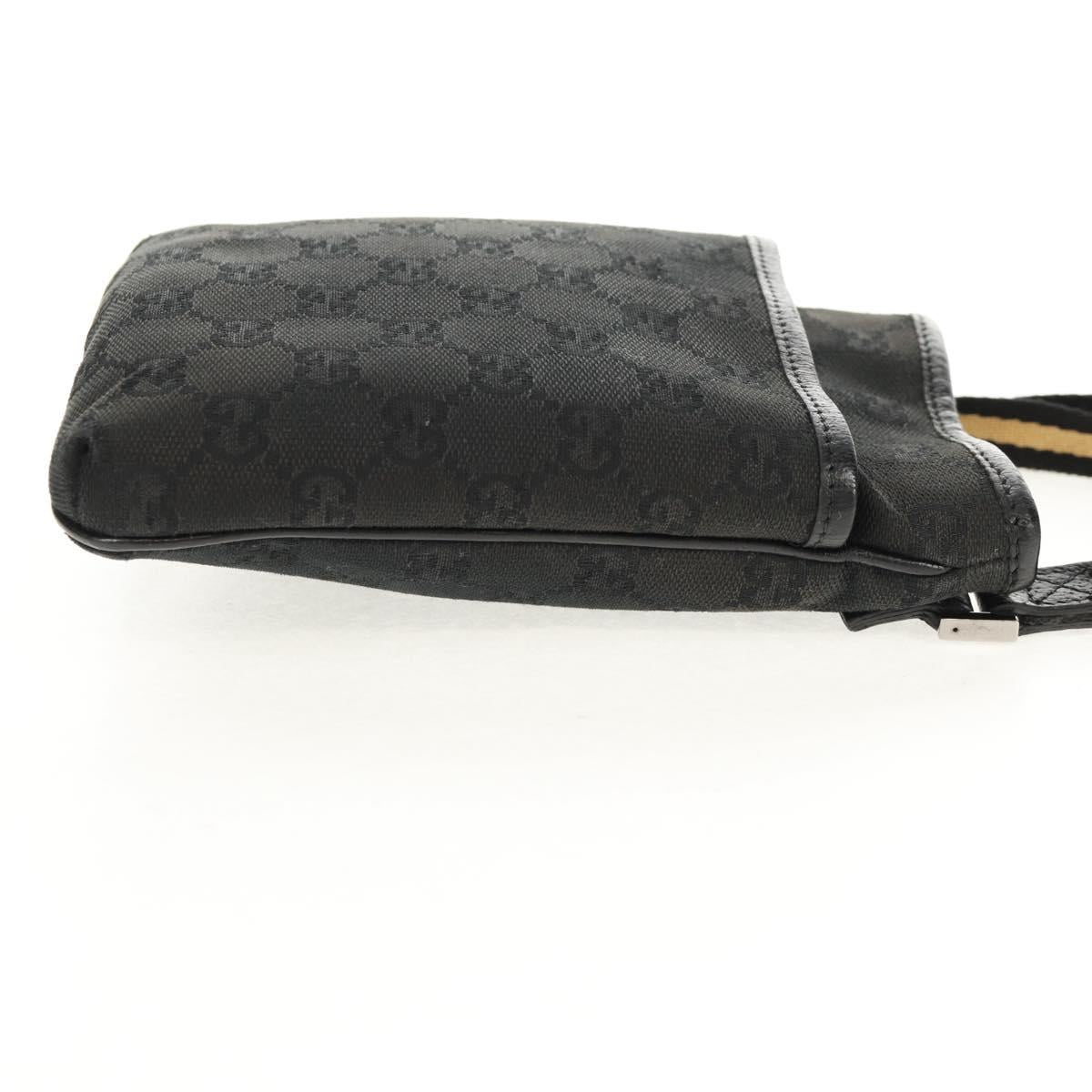 GUCCI GG Canvas Shoulder Bag Black 141863 Auth 149465V