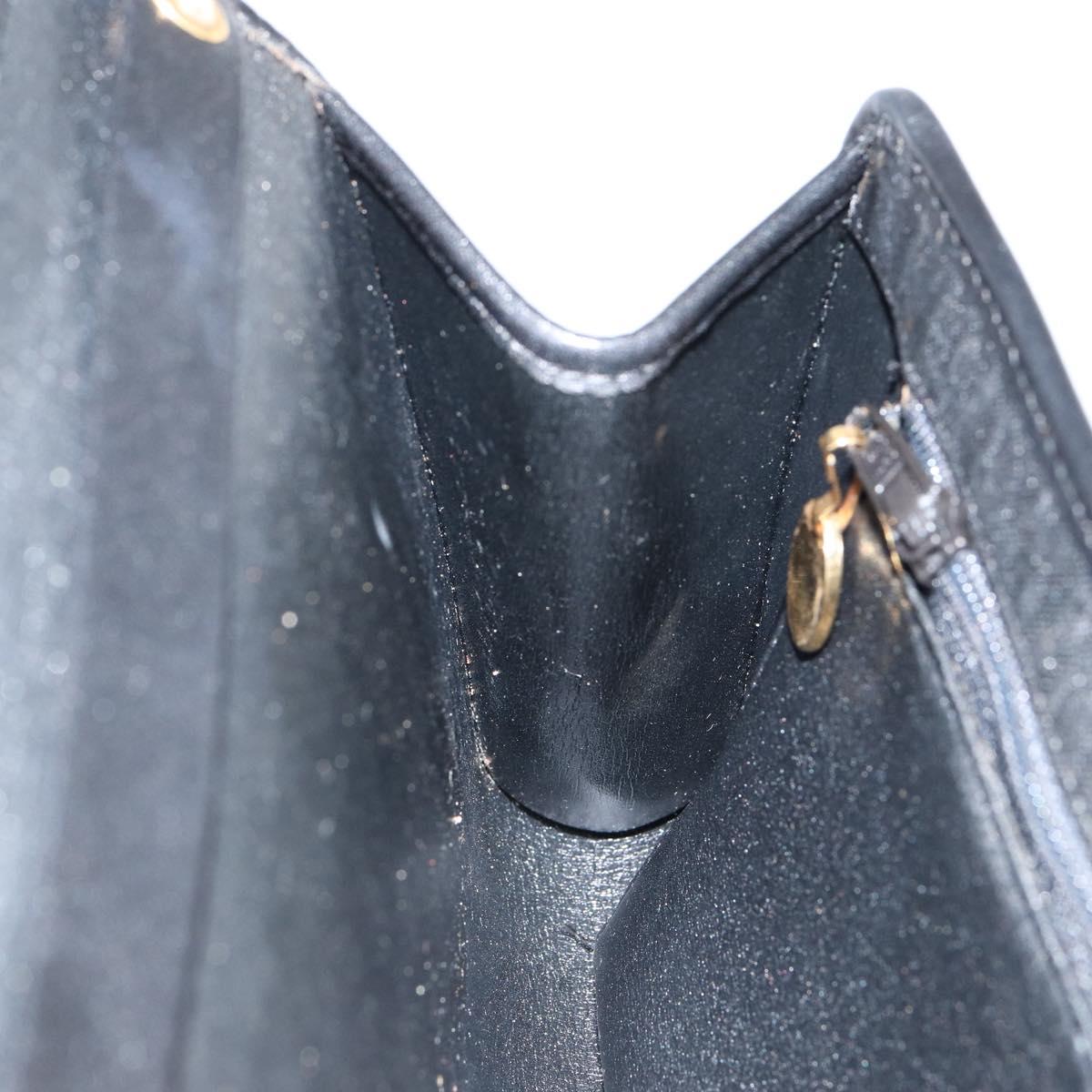 Christian Dior Trotter Canvas Clutch Bag Black Gold Auth 149470