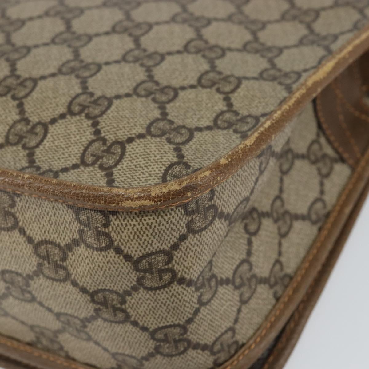 GUCCI GG Supreme Web Sherry Line Shoulder Bag PVC Beige 001 066 0551 Auth 149475