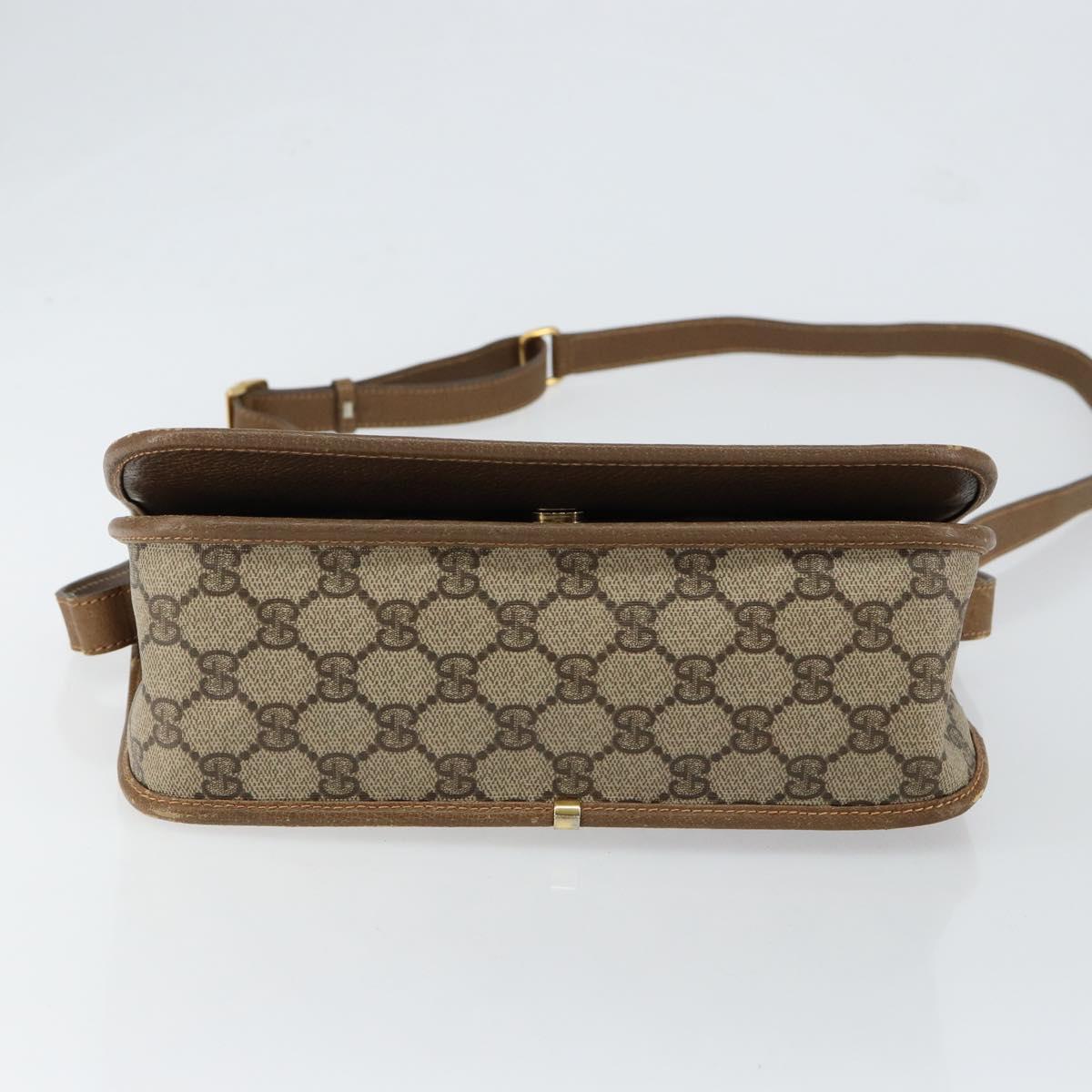 GUCCI GG Supreme Web Sherry Line Shoulder Bag PVC Beige 001 066 0551 Auth 149475
