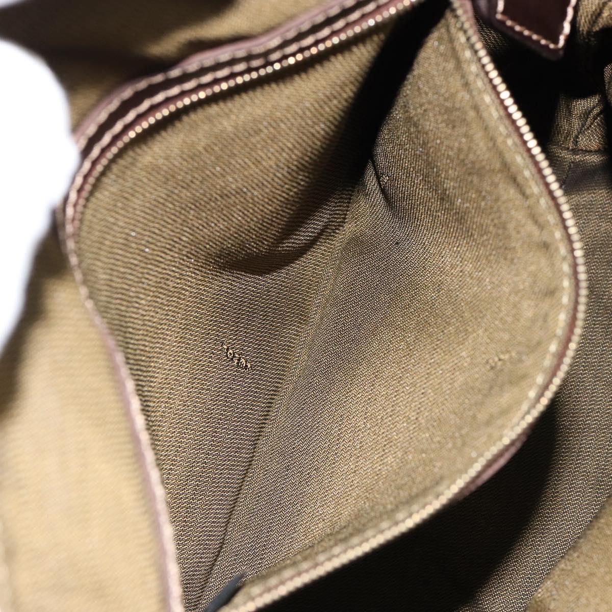 FENDI Zucca Canvas Hand Bag Black Brown Auth 149479